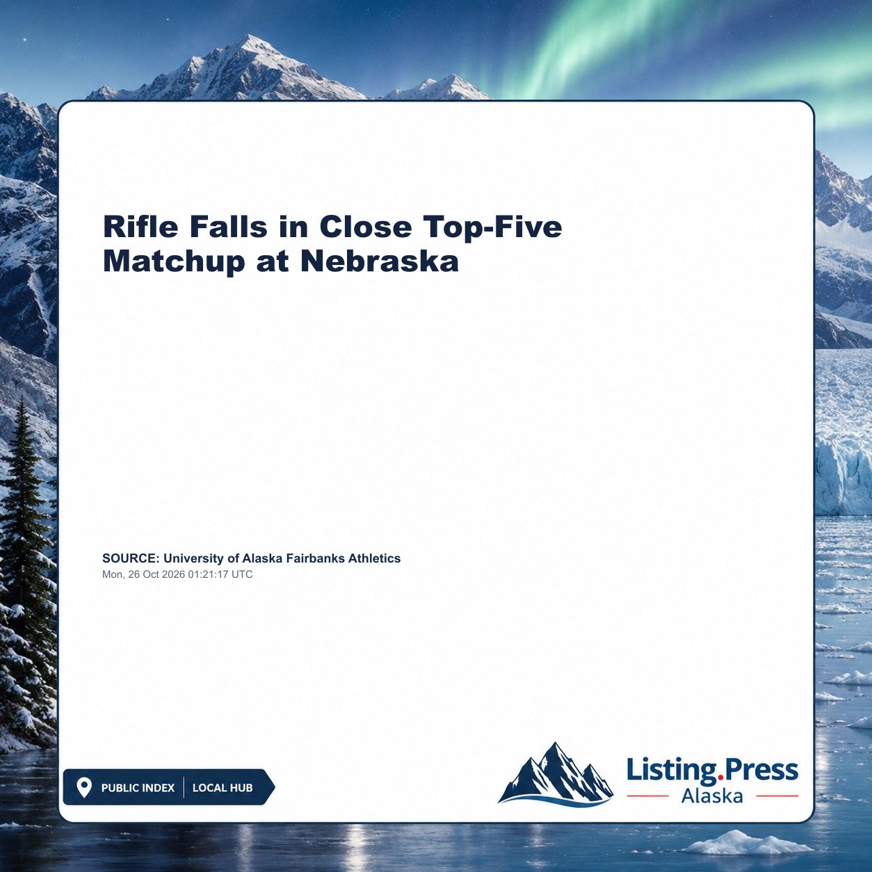 Rifle Falls in Close Top-Five Matchup at Nebraska