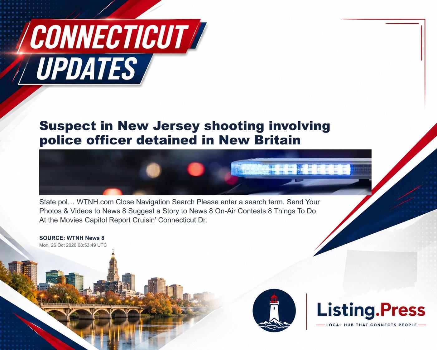 Suspect in New Jersey shooting involving police officer detained in New Britain