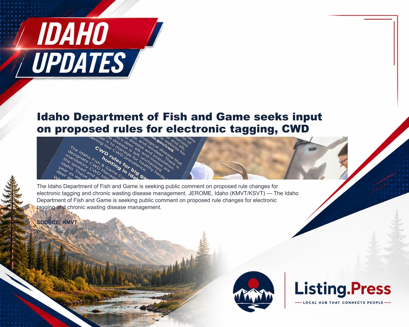 Idaho Department of Fish and Game seeks input on proposed rules for electronic tagging, CWD