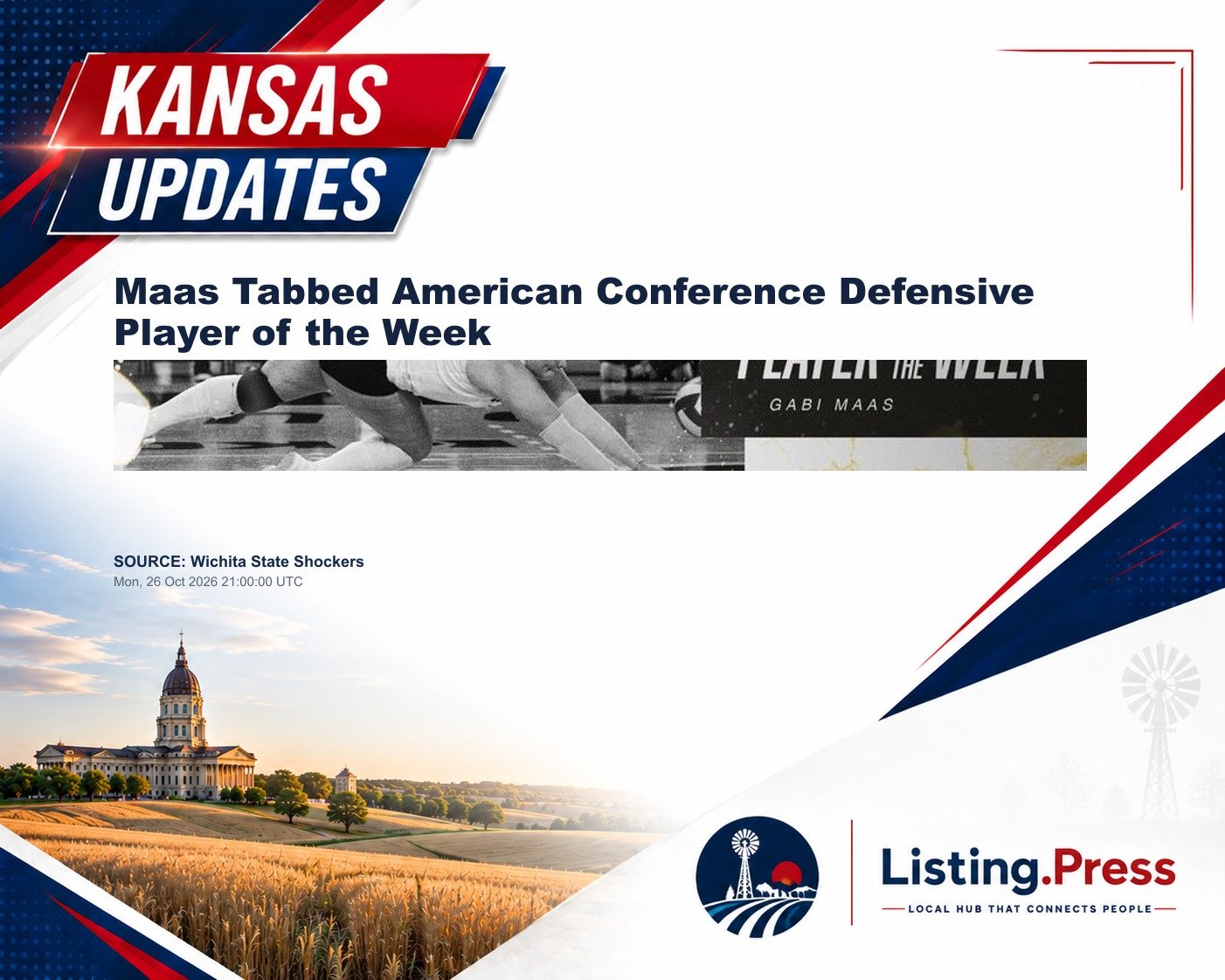 Maas Tabbed American Conference Defensive Player of the Week