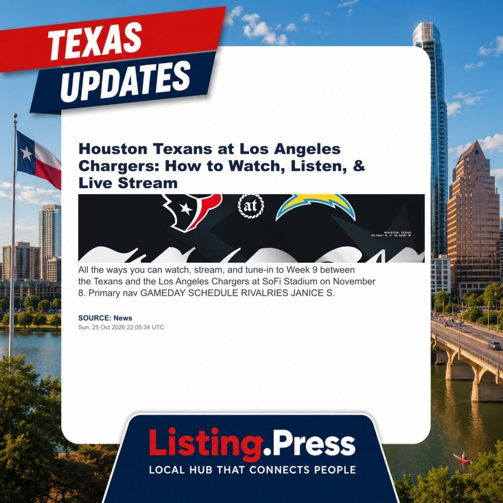 Houston Texans at Los Angeles Chargers: How to Watch, Listen, & Live Stream