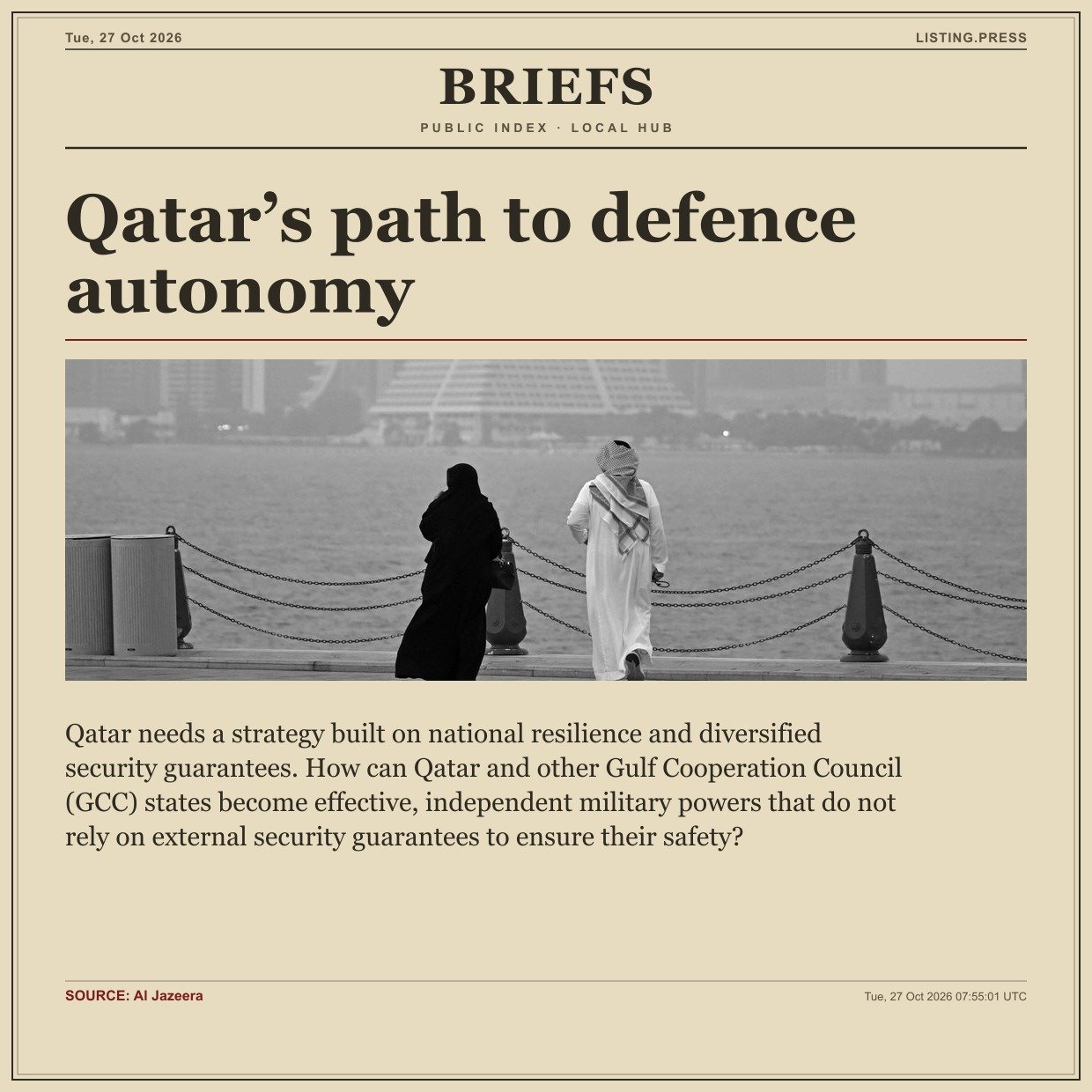 Qatar’s path to defence autonomy